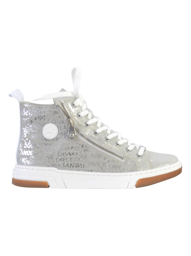 Basket Montante Cuir Rieker Aleria Gris - Kiabi