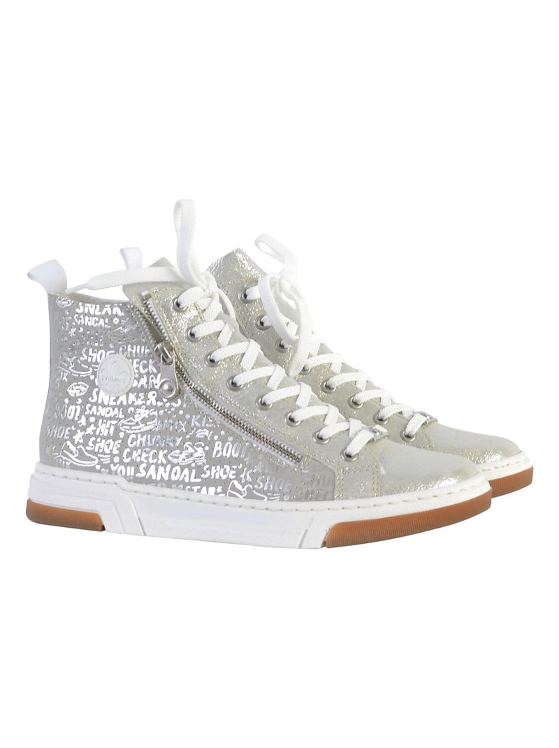 Basket Montante Cuir Rieker Aleria Gris - Kiabi