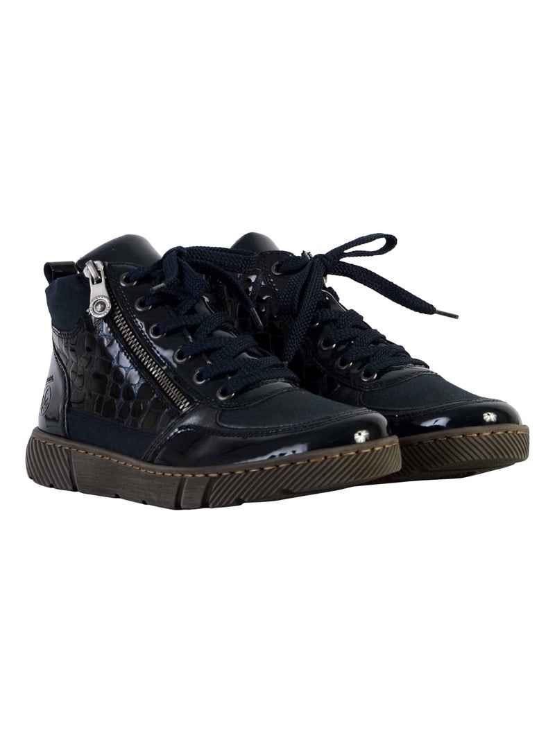 Basket Montante Cuir Rieker Lagro Bleu - Kiabi