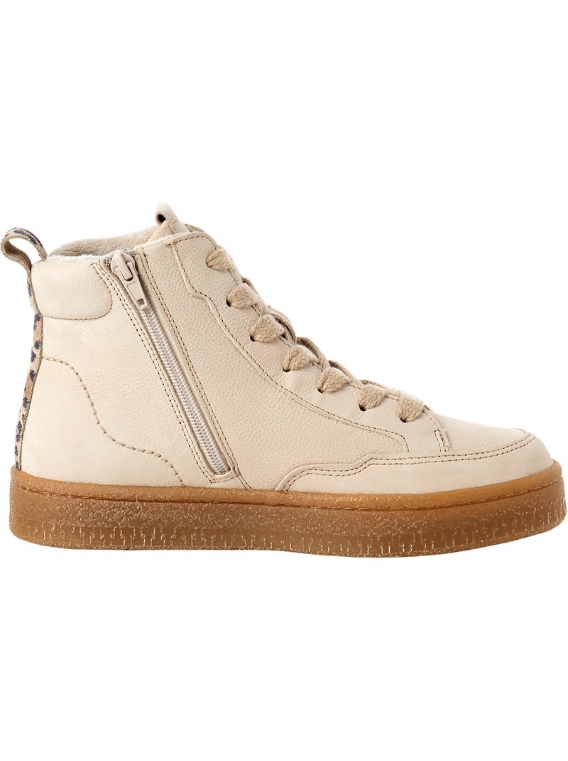 Basket montante cuir tamaris Beige - Kiabi