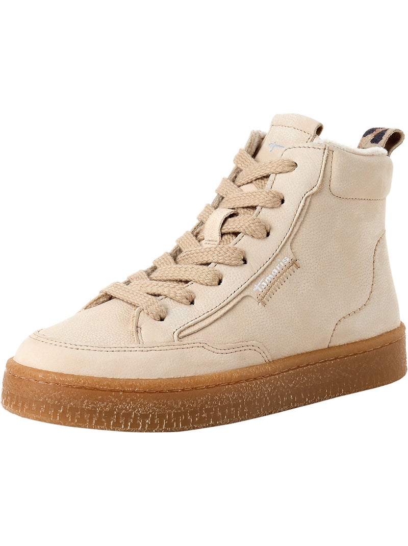 Basket montante cuir tamaris Beige - Kiabi