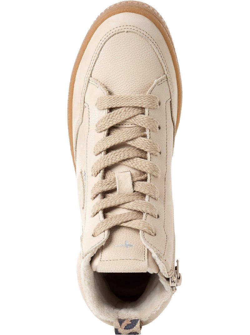 Basket montante cuir tamaris Beige - Kiabi