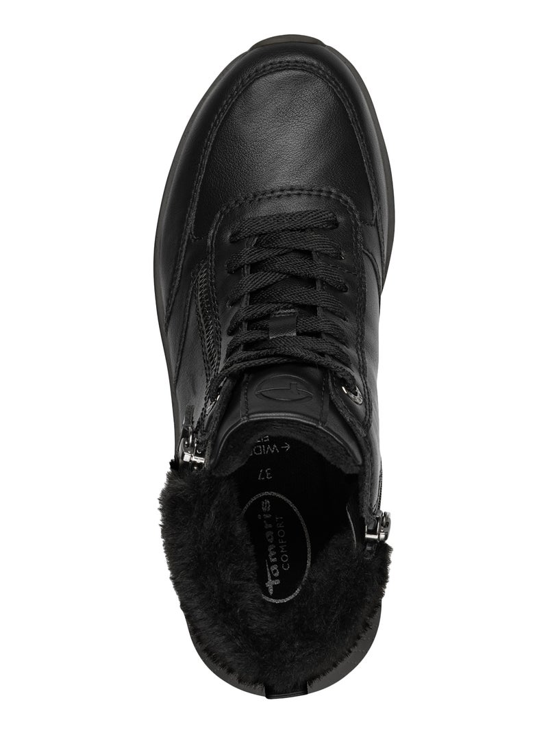 Basket Montante Cuir Tamaris Comfort Noir - Kiabi