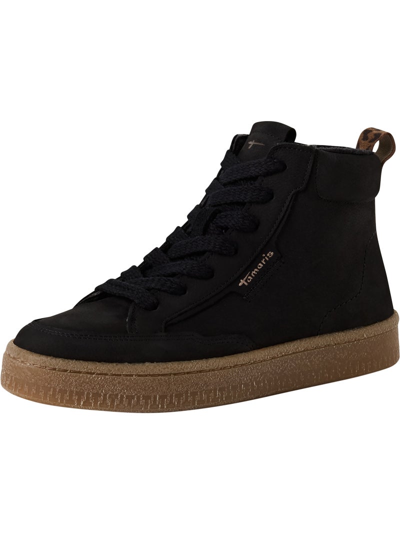 Basket montante cuir tamaris Noir - Kiabi