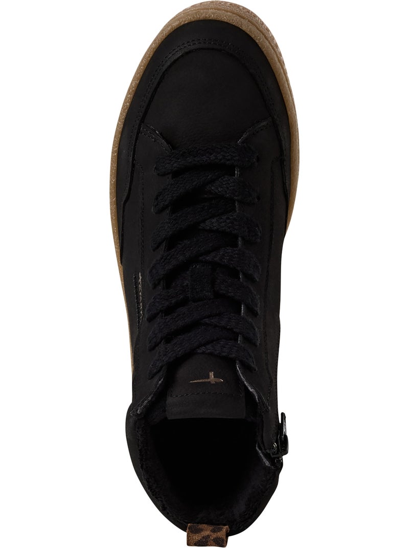 Basket montante cuir tamaris Noir - Kiabi