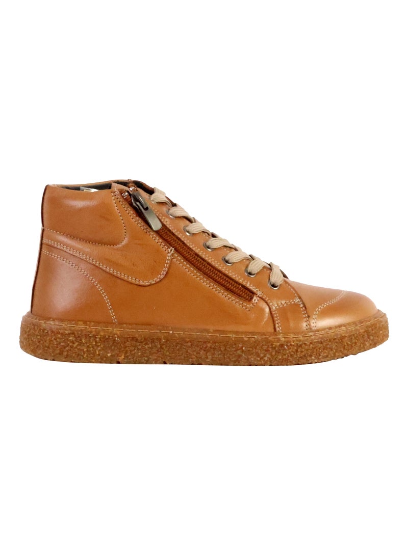Basket Montante Cuir The Divine Factory Alénoa Camel - Kiabi
