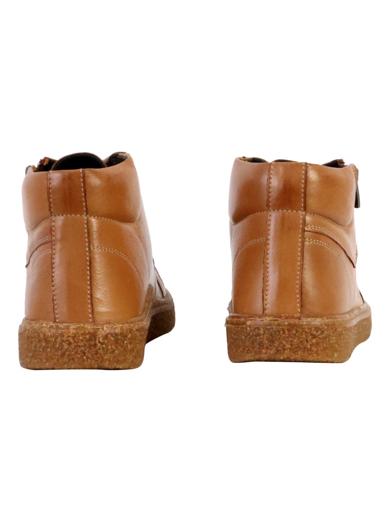 Basket Montante Cuir The Divine Factory Alénoa Camel - Kiabi