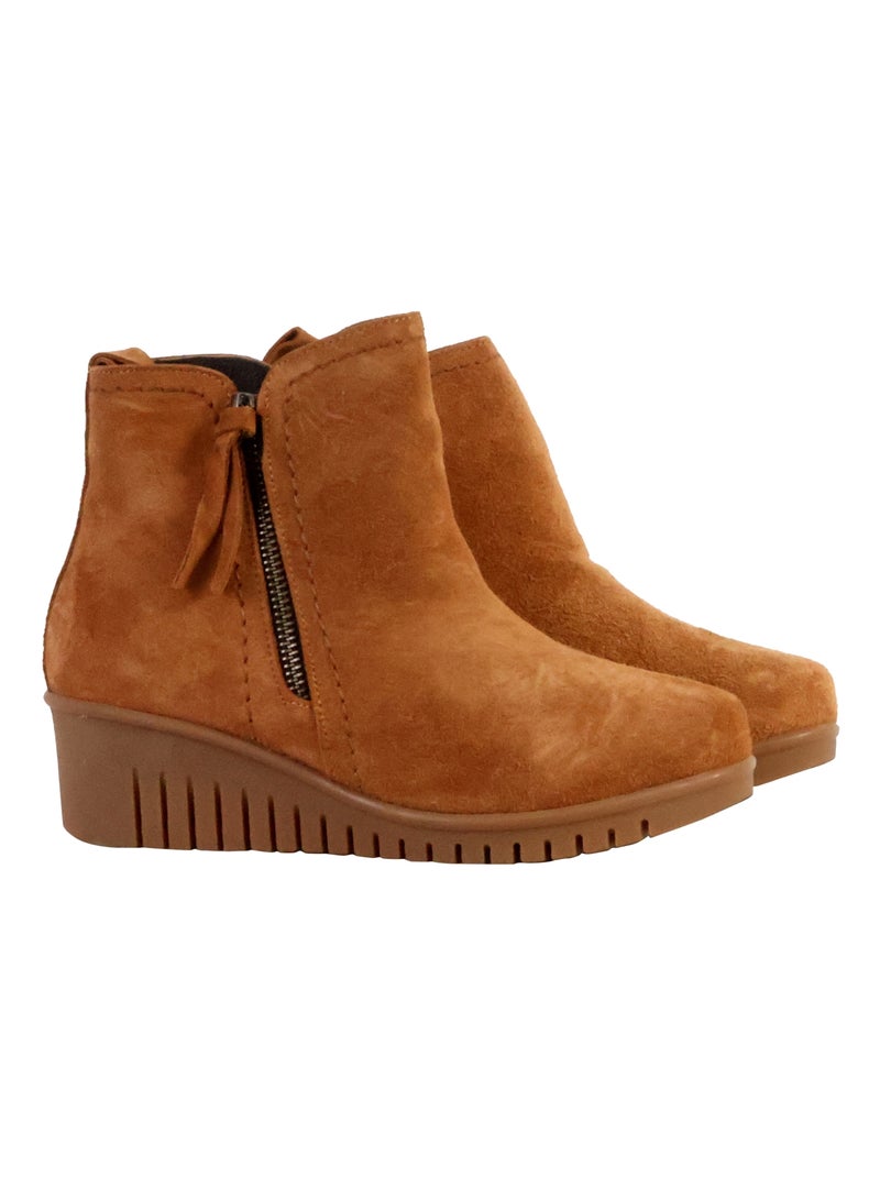 Basket Montante Cuir The Divine Factory Alénoa Camel - Kiabi