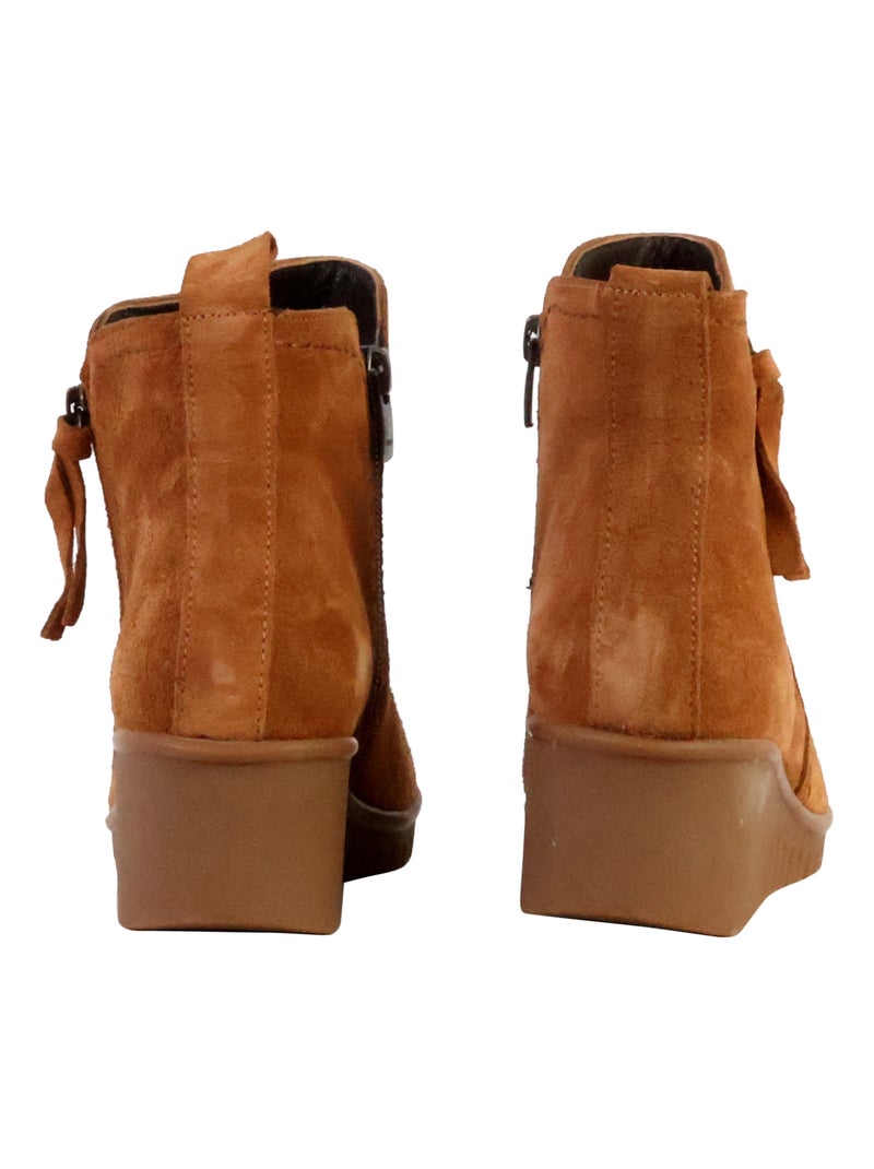 Basket Montante Cuir The Divine Factory Alénoa Camel - Kiabi
