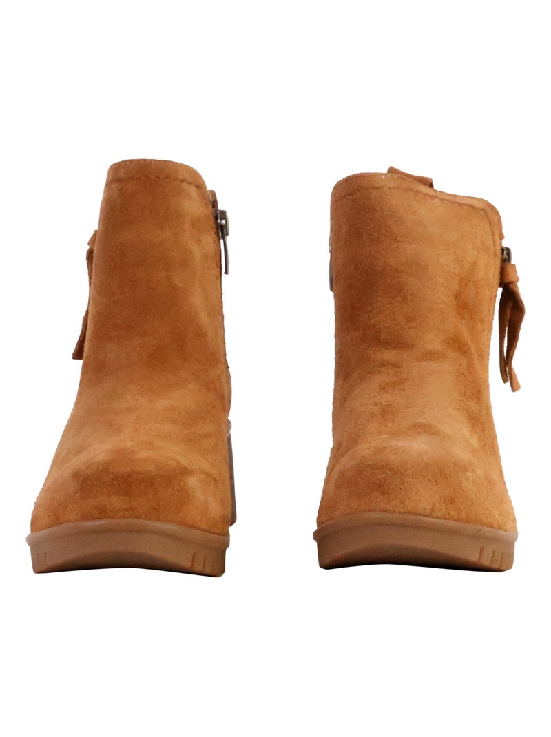 Basket Montante Cuir The Divine Factory Alénoa Camel - Kiabi