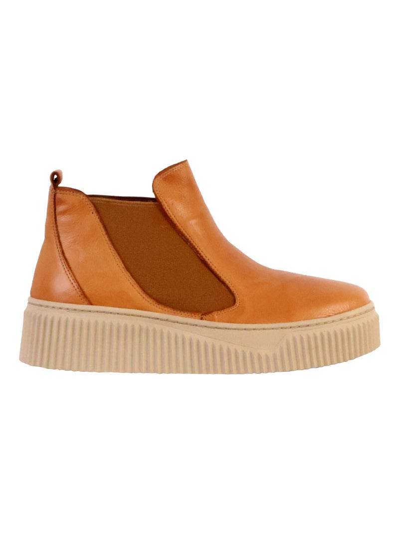 Basket Montante Cuir The Divine Factory Alénoa Camel - Kiabi