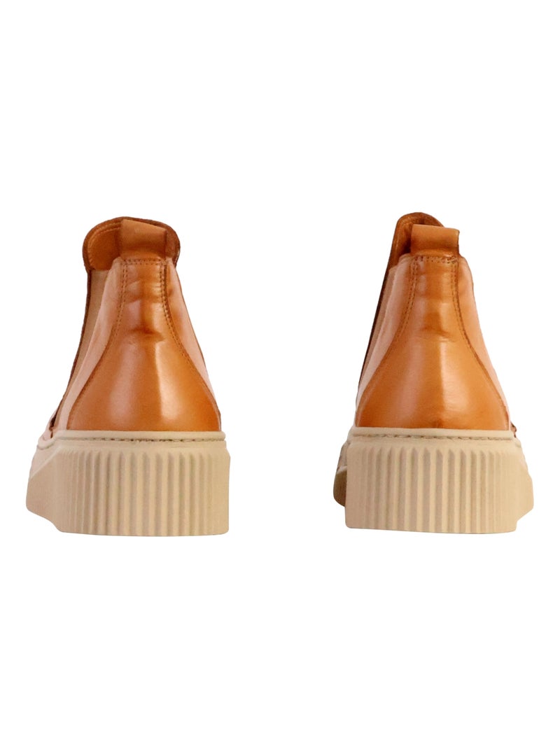 Basket Montante Cuir The Divine Factory Alénoa Camel - Kiabi