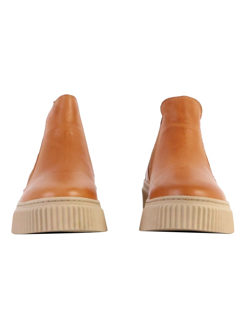 Basket Montante Cuir The Divine Factory Alénoa Camel - Kiabi