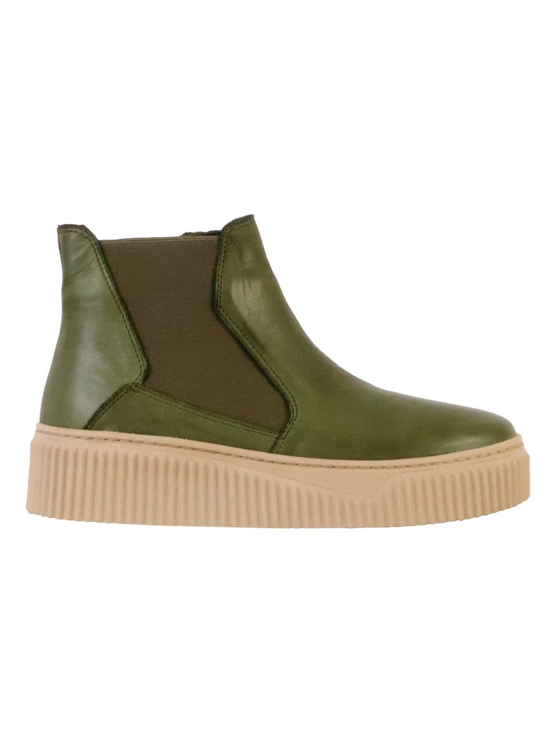 Basket Montante Cuir The Divine Factory Alénoa Kaki - Kiabi