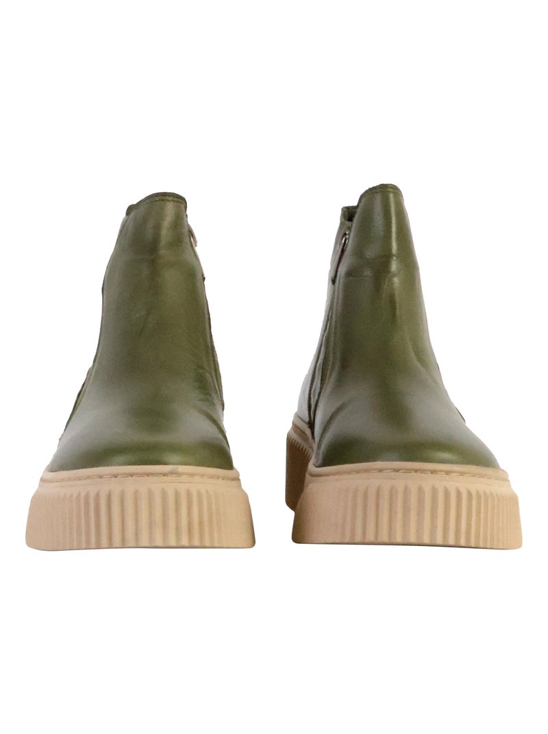 Basket Montante Cuir The Divine Factory Alénoa Kaki - Kiabi