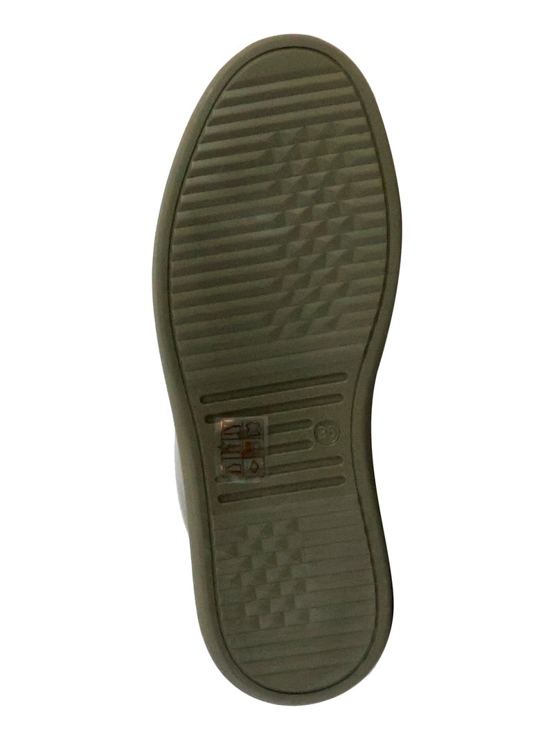 Basket Montante Cuir The Divine Factory Alénoa Kaki - Kiabi