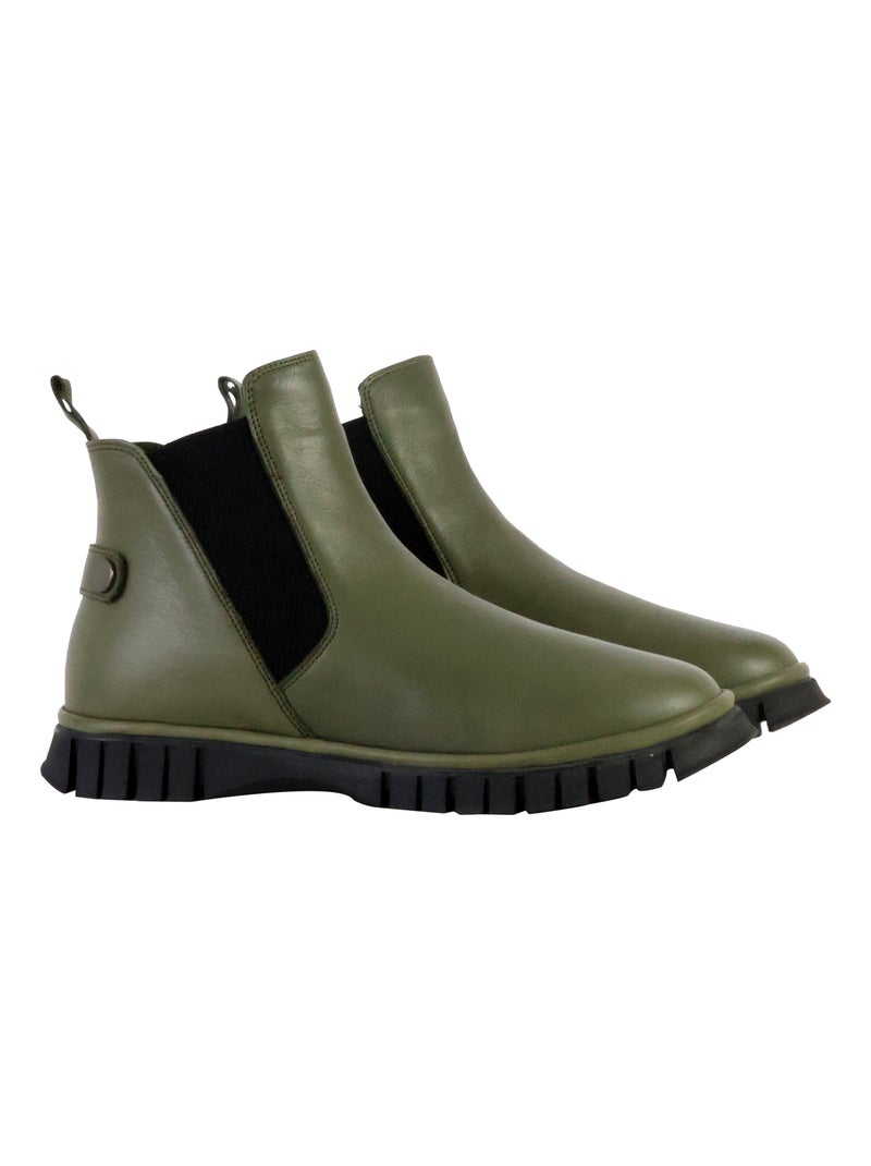 Basket Montante Cuir The Divine Factory Alénoa Kaki - Kiabi