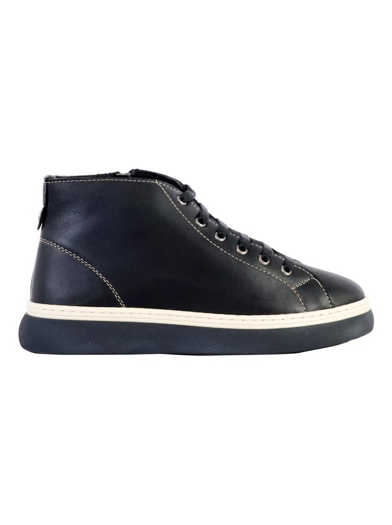 Basket Montante Cuir The Divine Factory Alénoa Noir - Kiabi