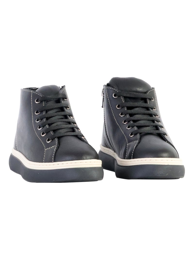 Basket Montante Cuir The Divine Factory Alénoa Noir - Kiabi