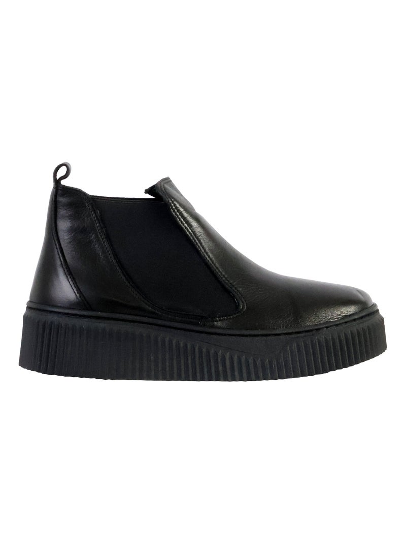 Basket Montante Cuir The Divine Factory Alénoa Noir - Kiabi