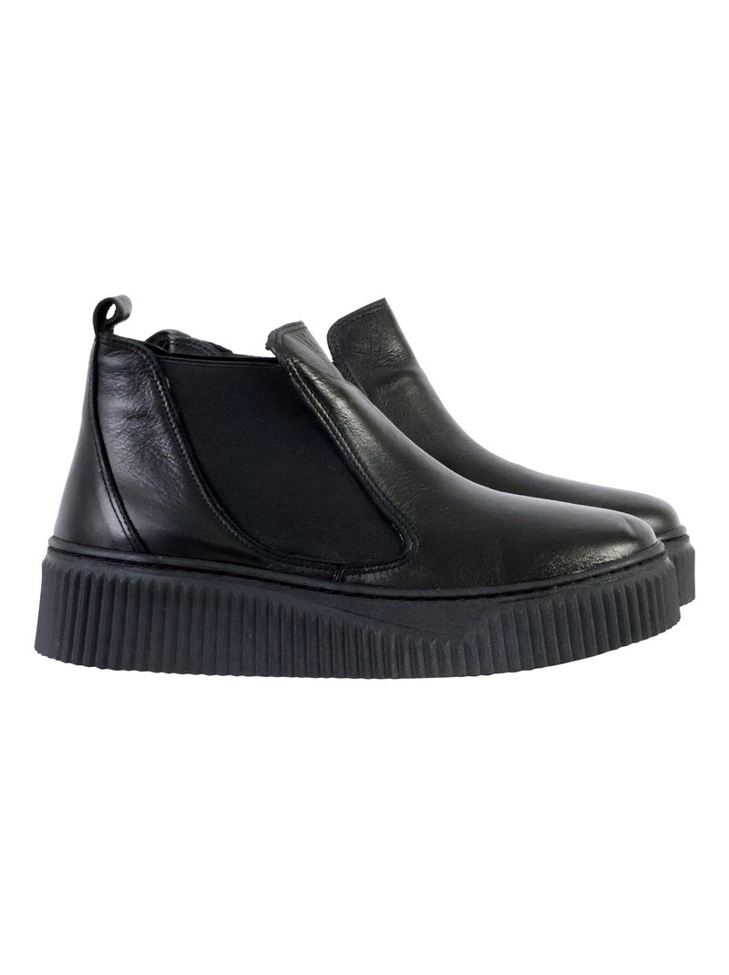 Basket Montante Cuir The Divine Factory Alénoa Noir - Kiabi