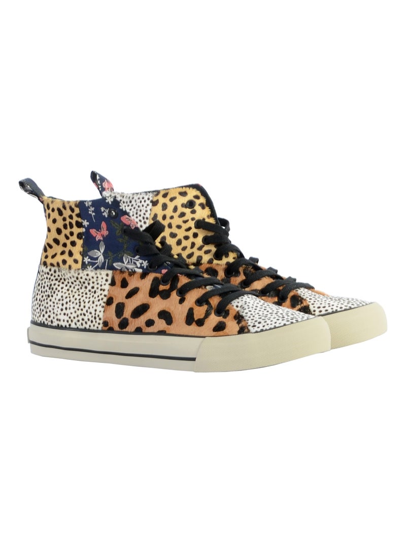 Basket Montante Desigual Beta Animal Print Beige - Kiabi