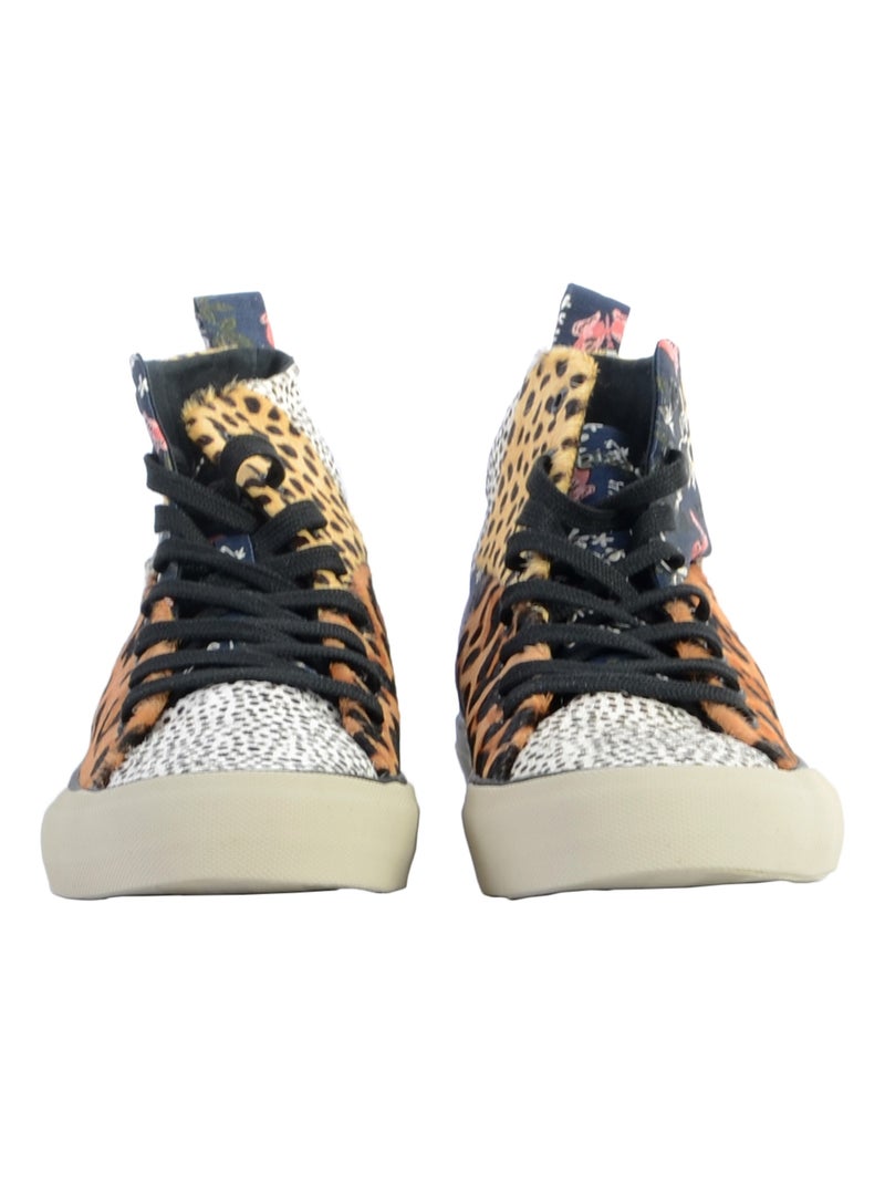 Basket Montante Desigual Beta Animal Print Beige - Kiabi