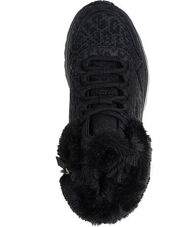 Basket montante enfant à lacets skechers uno lite cozy leopard