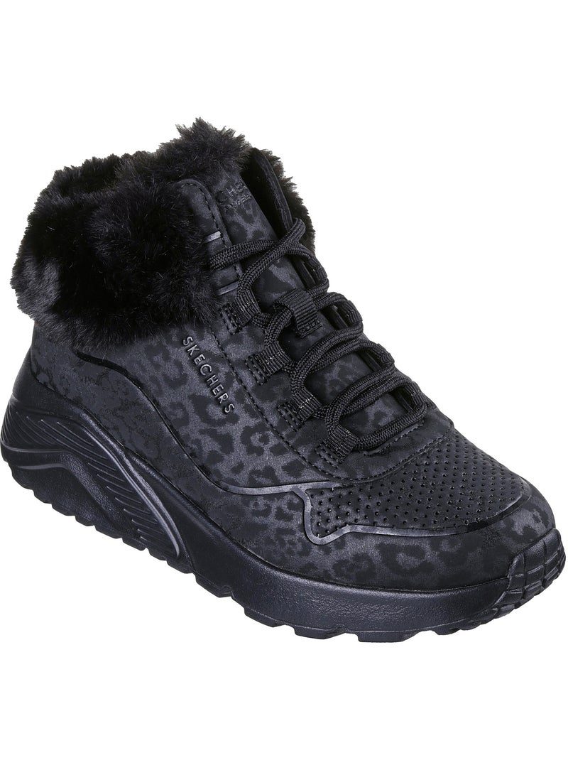 Basket montante enfant à lacets skechers uno lite cozy leopard Noir - Kiabi