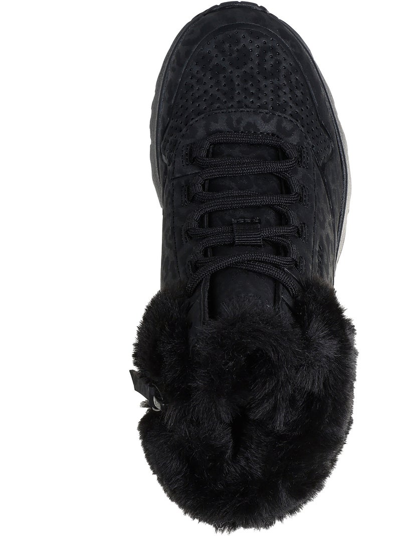 Basket montante enfant à lacets skechers uno lite cozy leopard Noir - Kiabi