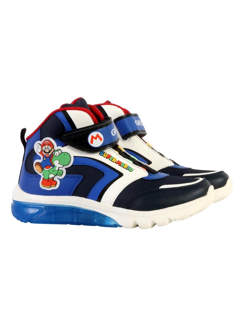 Basket Montante Enfant à Scratches Geox Ciberdron Bleu - Kiabi