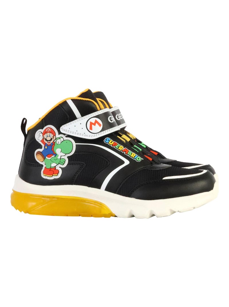 Basket Montante Enfant à Scratches Geox Ciberdron Noir - Kiabi