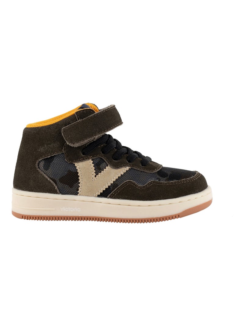 Basket Montante Enfant Cuir Victoria Time Kaki - Kiabi