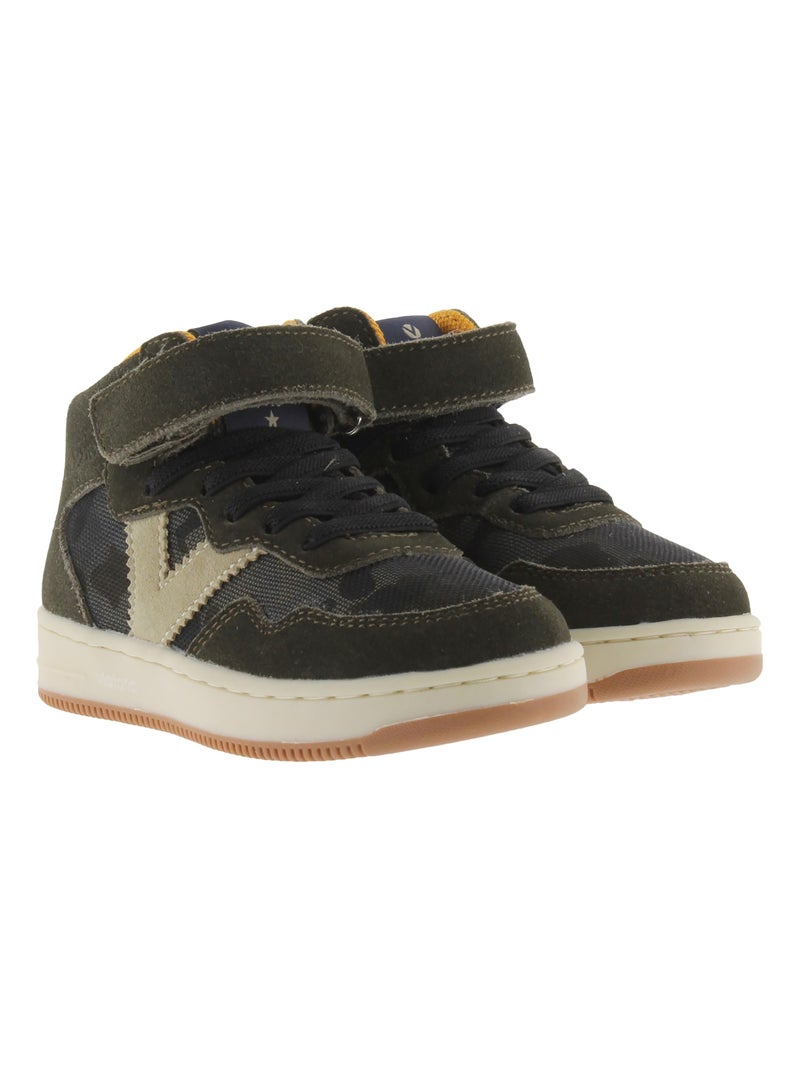 Basket Montante Enfant Cuir Victoria Time Kaki - Kiabi