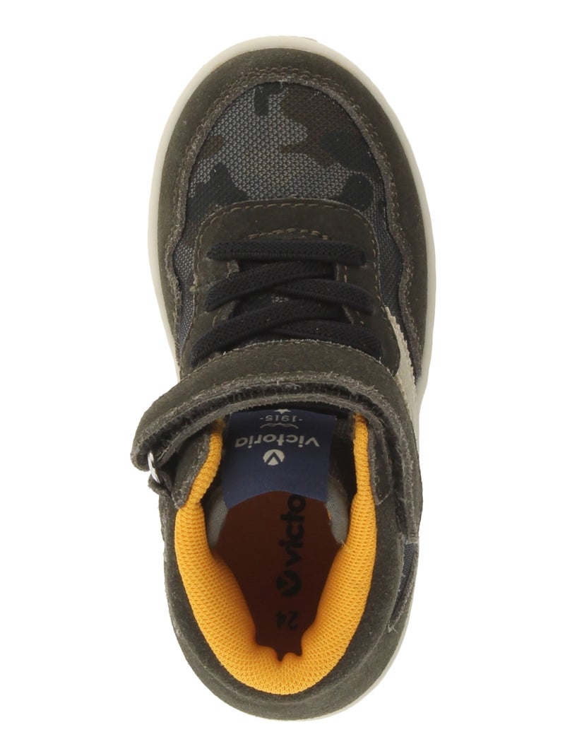 Basket Montante Enfant Cuir Victoria Time Kaki - Kiabi
