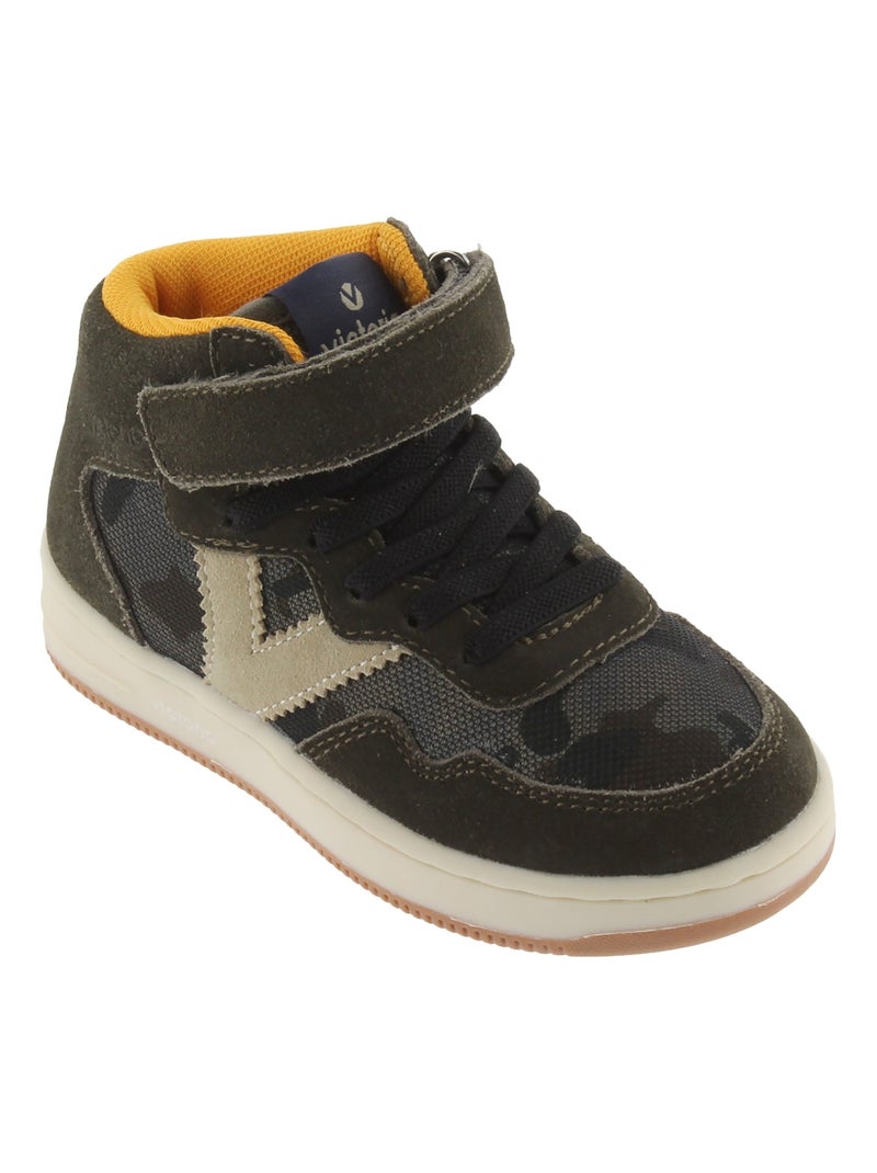 Basket Montante Enfant Cuir Victoria Time Kaki - Kiabi