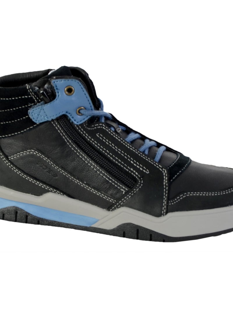 Basket Montante Geox Enfant Garçons J Perth B.D - SYNT+WAX.LEA Noir - Kiabi
