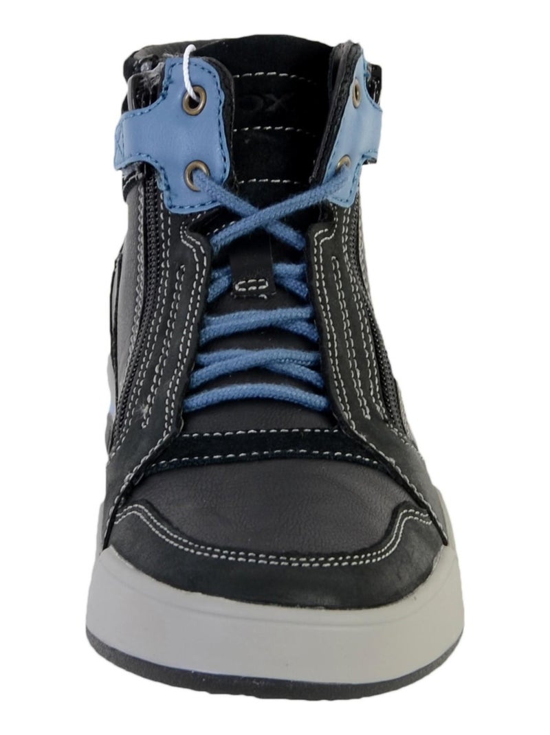 Basket Montante Geox Enfant Garçons J Perth B.D - SYNT+WAX.LEA Noir - Kiabi