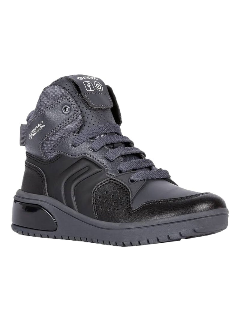 Basket Montante Geox Enfant Garcons J Xled B.A - SYNT+TUMB.SYNT J947QA Noir Gris - Kiabi