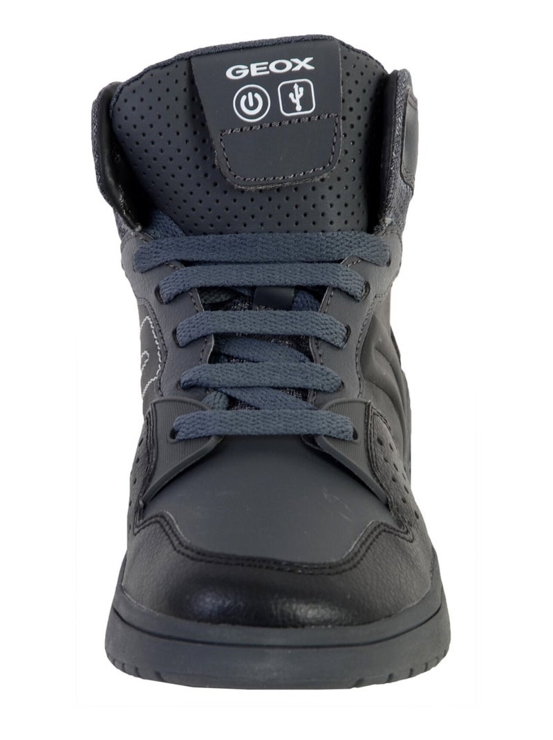 Basket Montante Geox Enfant Garcons J Xled B.A - SYNT+TUMB.SYNT J947QA Noir Gris - Kiabi