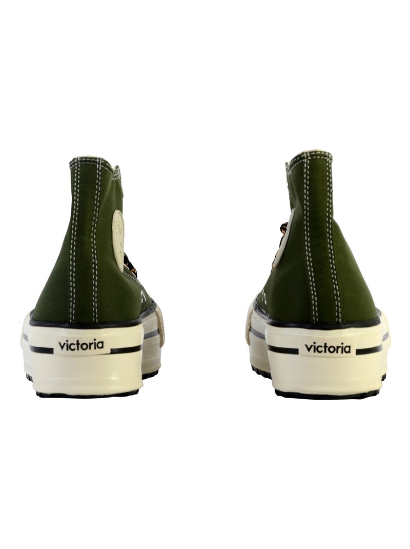 Basket Montantes à Lacets Victoria Kaki - Kiabi