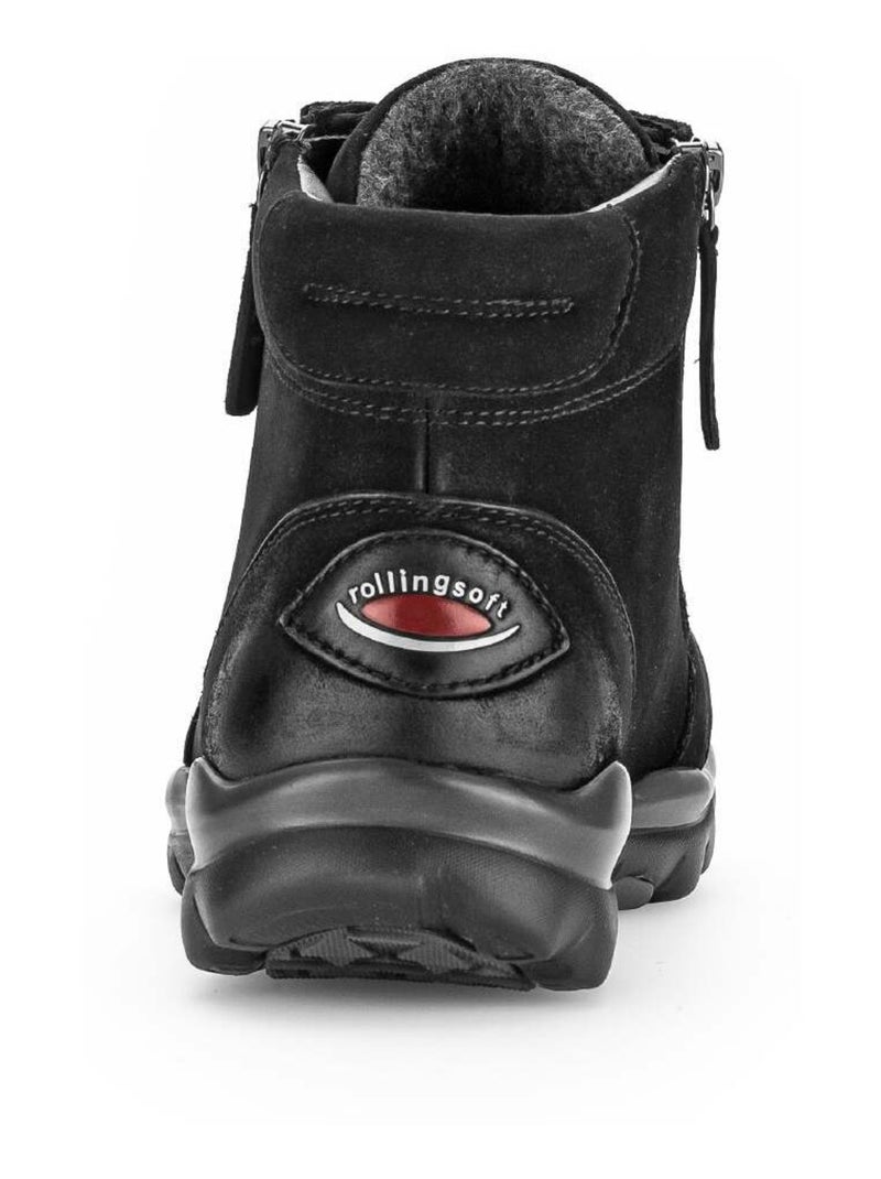 Basket montantes  en cuir nubuk Gabor Noir Noir - Kiabi