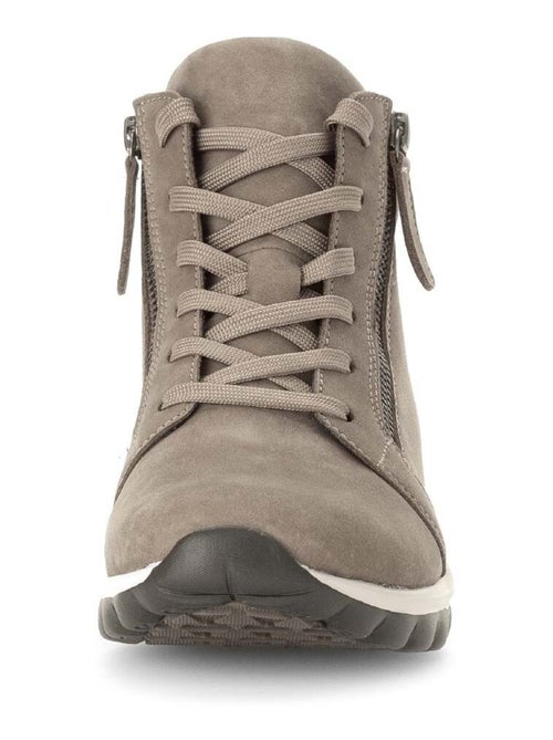 Basket montantes  en cuir nubuk - Kiabi
