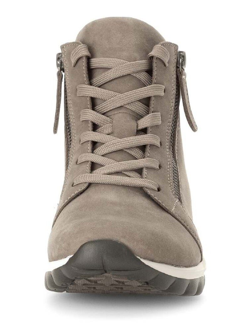 Basket montantes  en cuir nubuk Marron - Kiabi