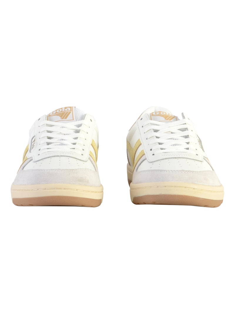 Basket Plate Cuir Gola Hawk Blanc - Kiabi
