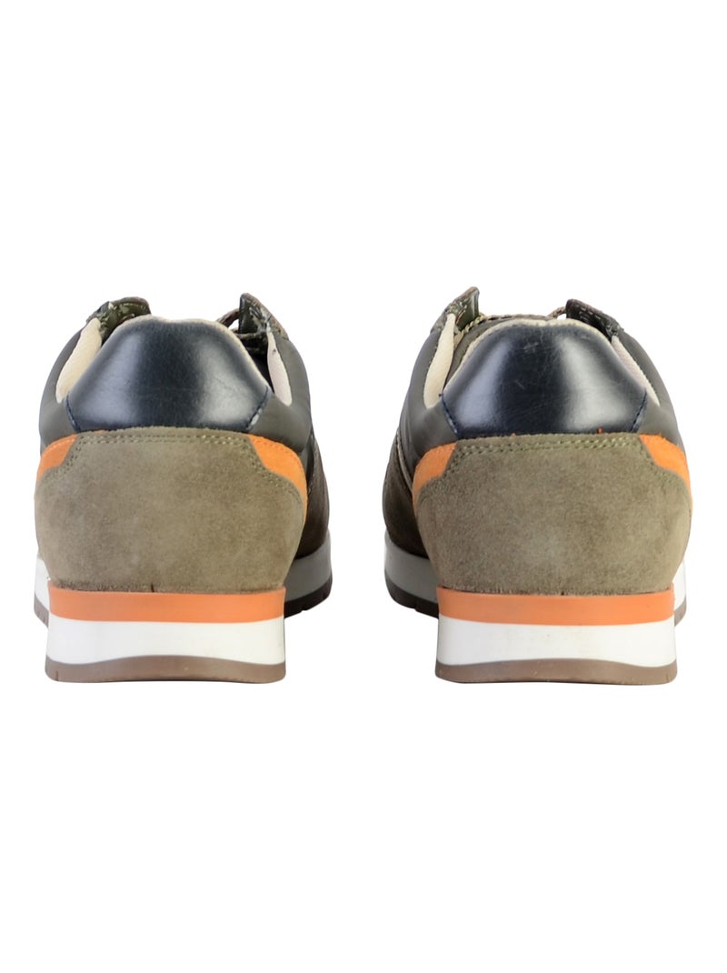 Basket Plate Cuir Redskins Nixor Bleu Kaki - Kiabi