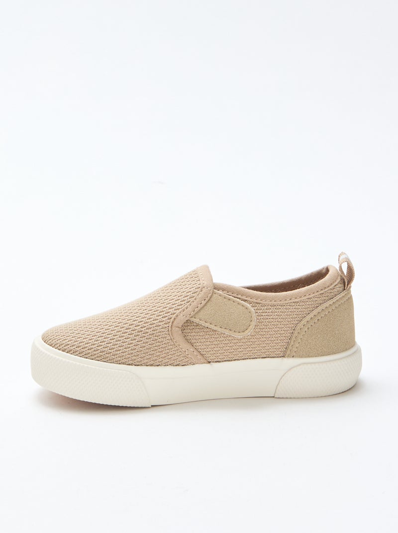 Basket slip-on en mesh uni Beige - Kiabi