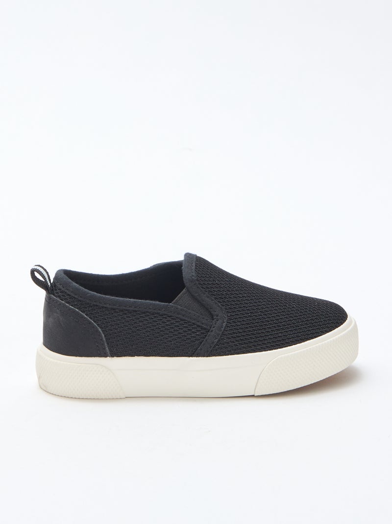 Basket slip-on en mesh uni Noir - Kiabi
