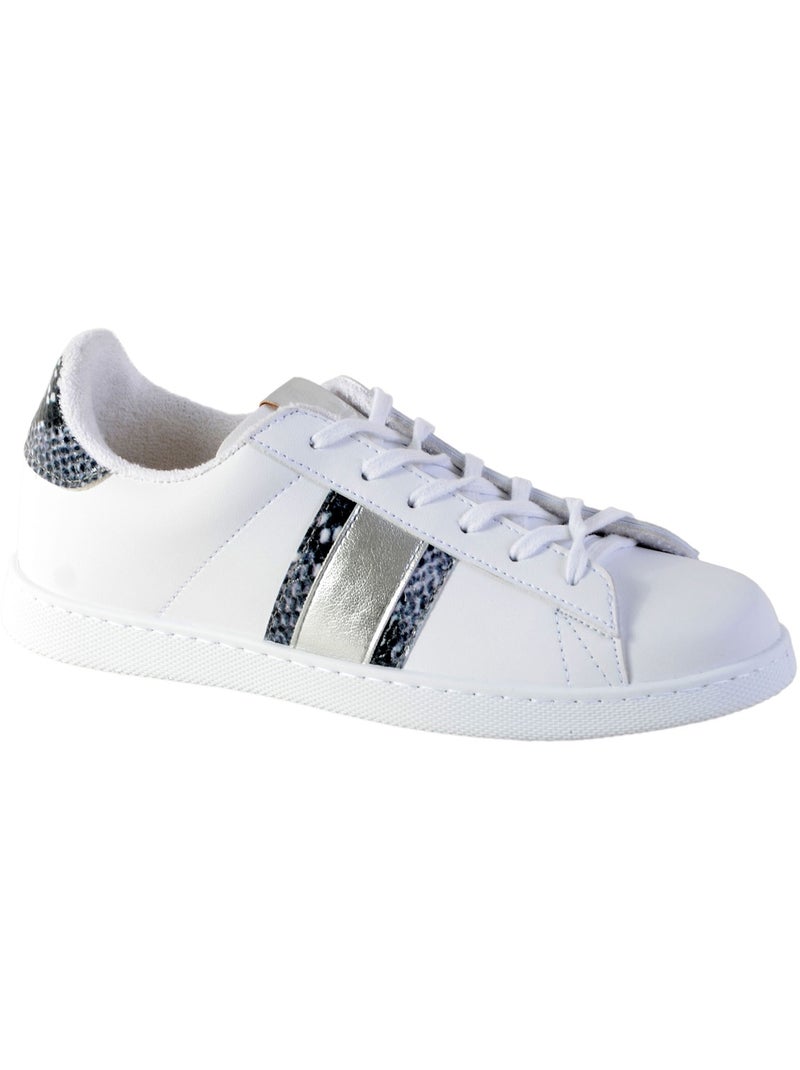 Basket Victoria 1 Blanc Gris Noir - Kiabi