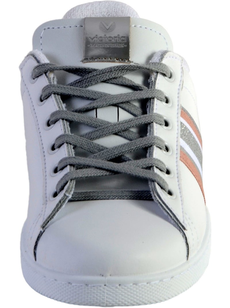 Basket Victoria 1 Blanc Gris Noir - Kiabi